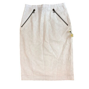 Snow From St Barth Eyelet Pencil Skirt